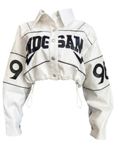 Game On Cropped Varsity Faux Leather Jacket